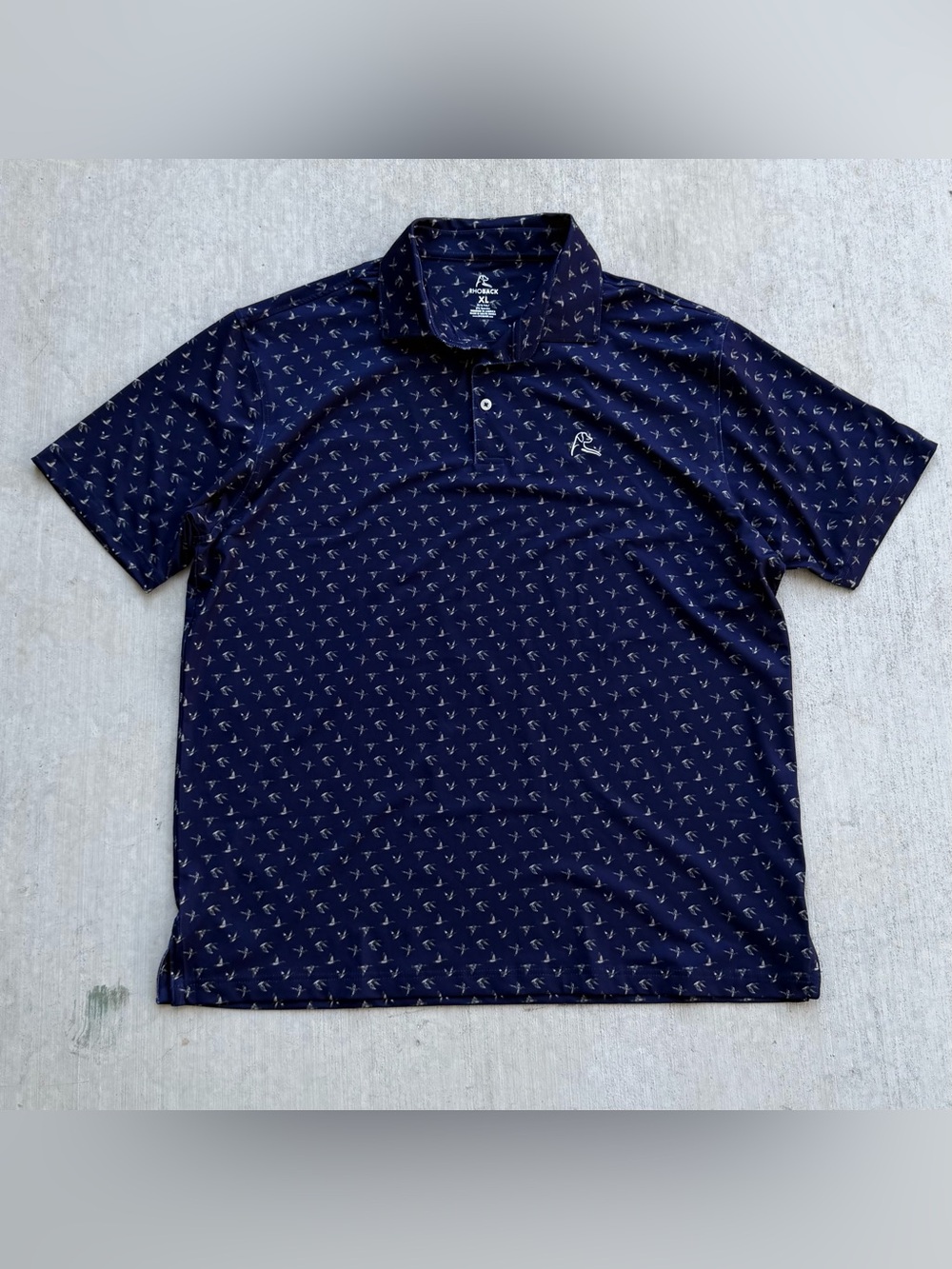 Rhoback Golf Polo Size XL Ducks All Over Prints Stretch